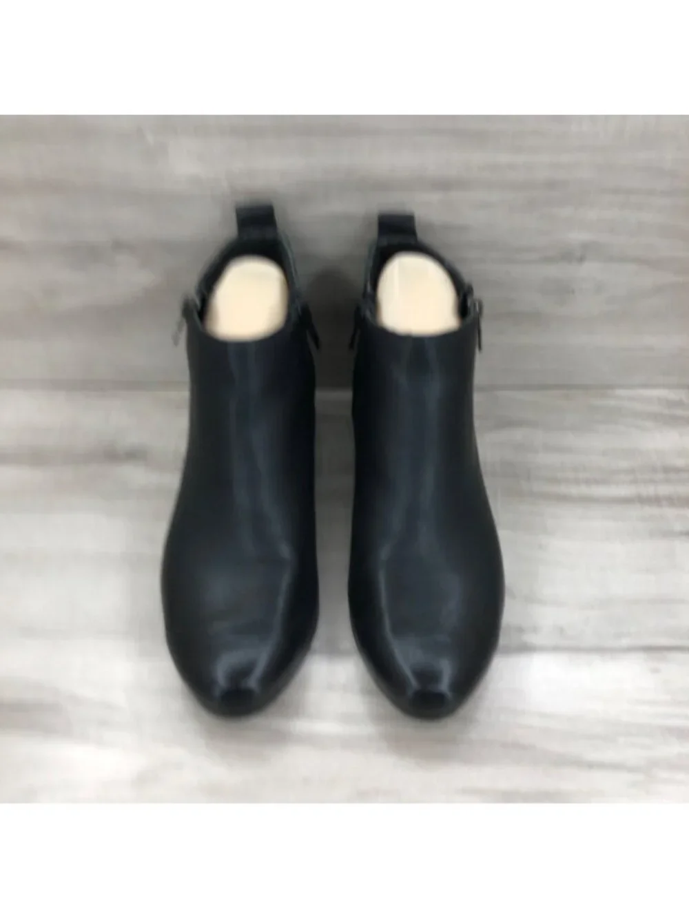 Munro Ankle Boots Womens 6 M Lexi Black Leather Double Zip Booties